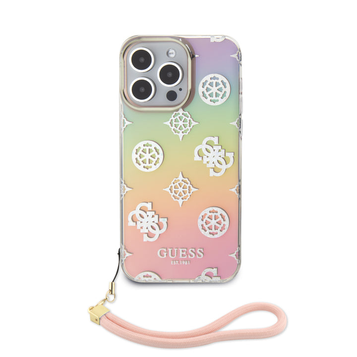 Case Guess Peony Tornasol con Correa para iPhone 15 Pro