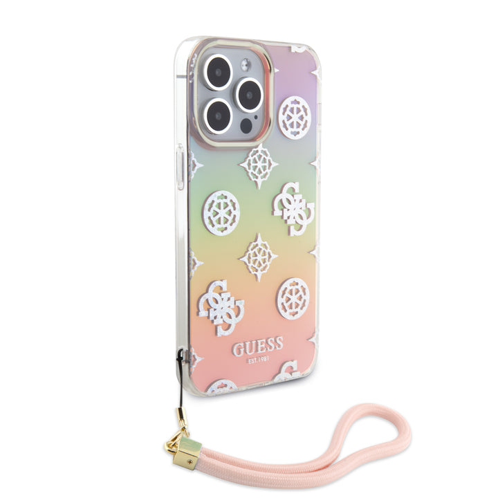 Case Guess Peony Tornasol con Correa para iPhone 15 Pro