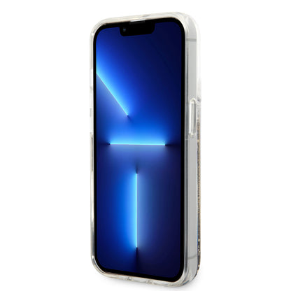 Case Guess Brillantina Dorada Triángulo para iPhone 15 Pro | Elegancia y Protección Premium