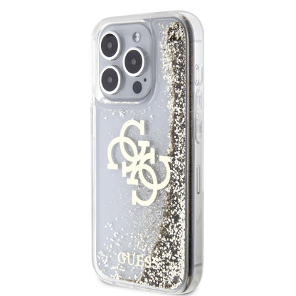 Case Guess TPU 4G Brillantina Dorada para iPhone 15 Pro | Glamour y Protección