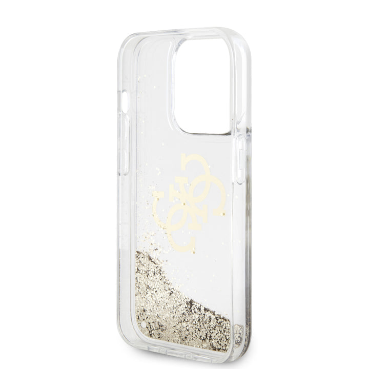 Funda Guess TPU 4G Brillantina Dorada para iPhone 15 Pro