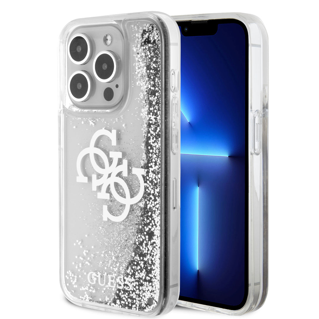 Funda Guess TPU Brillantina Plata 4G para iPhone 15 Pro