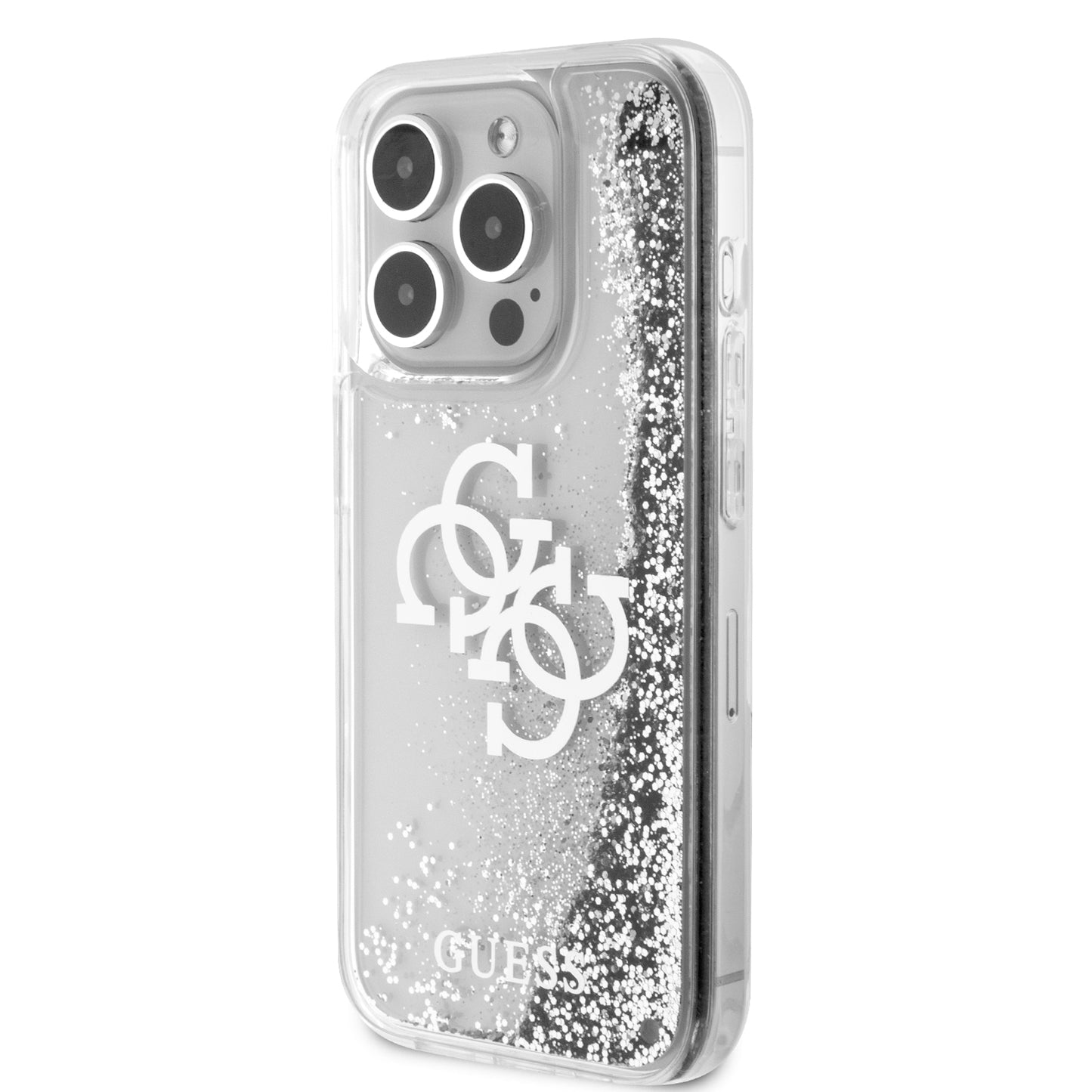Case Guess TPU Brillantina Plata 4G para iPhone 15 Pro | Protección con Estilo