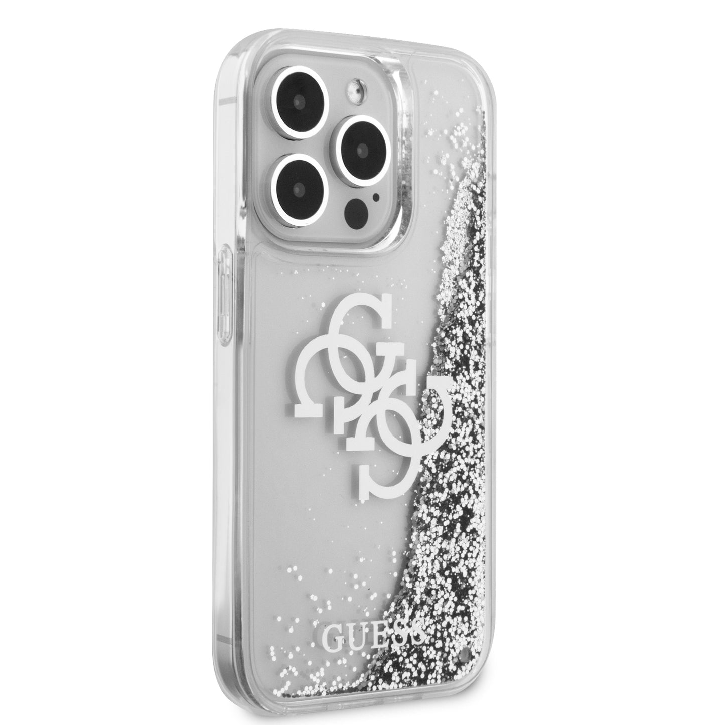 Case Guess TPU Brillantina Plata 4G para iPhone 15 Pro | Protección con Estilo
