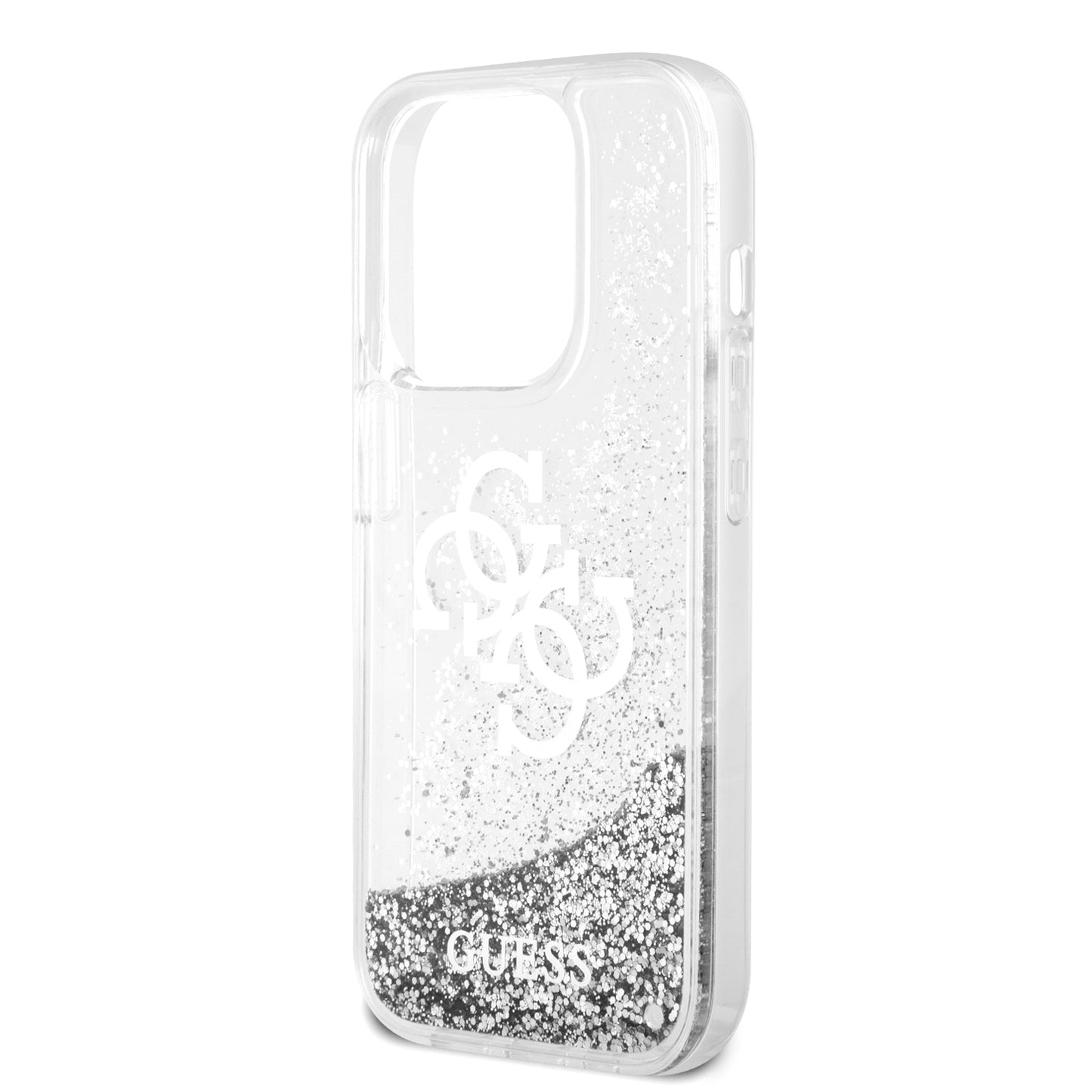 Case Guess TPU Brillantina Plata 4G para iPhone 15 Pro | Protección con Estilo