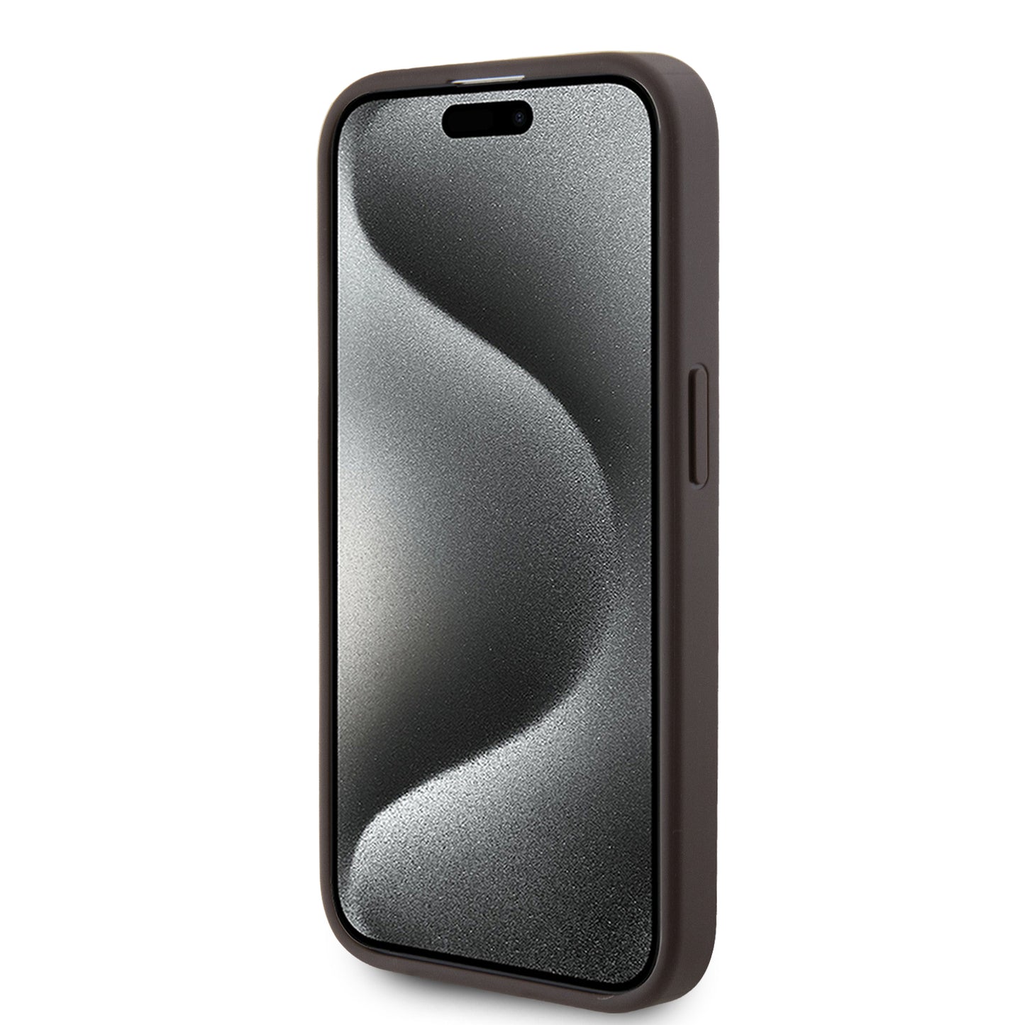 Case Guess 4G Pista Café para iPhone 15 Pro | Estilo Clásico y Protección Elegante