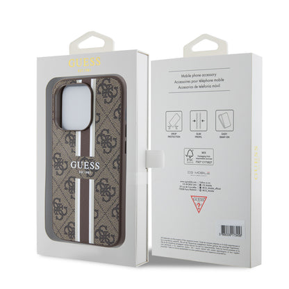 Case Guess 4G Pista Café para iPhone 15 Pro | Estilo Clásico y Protección Elegante