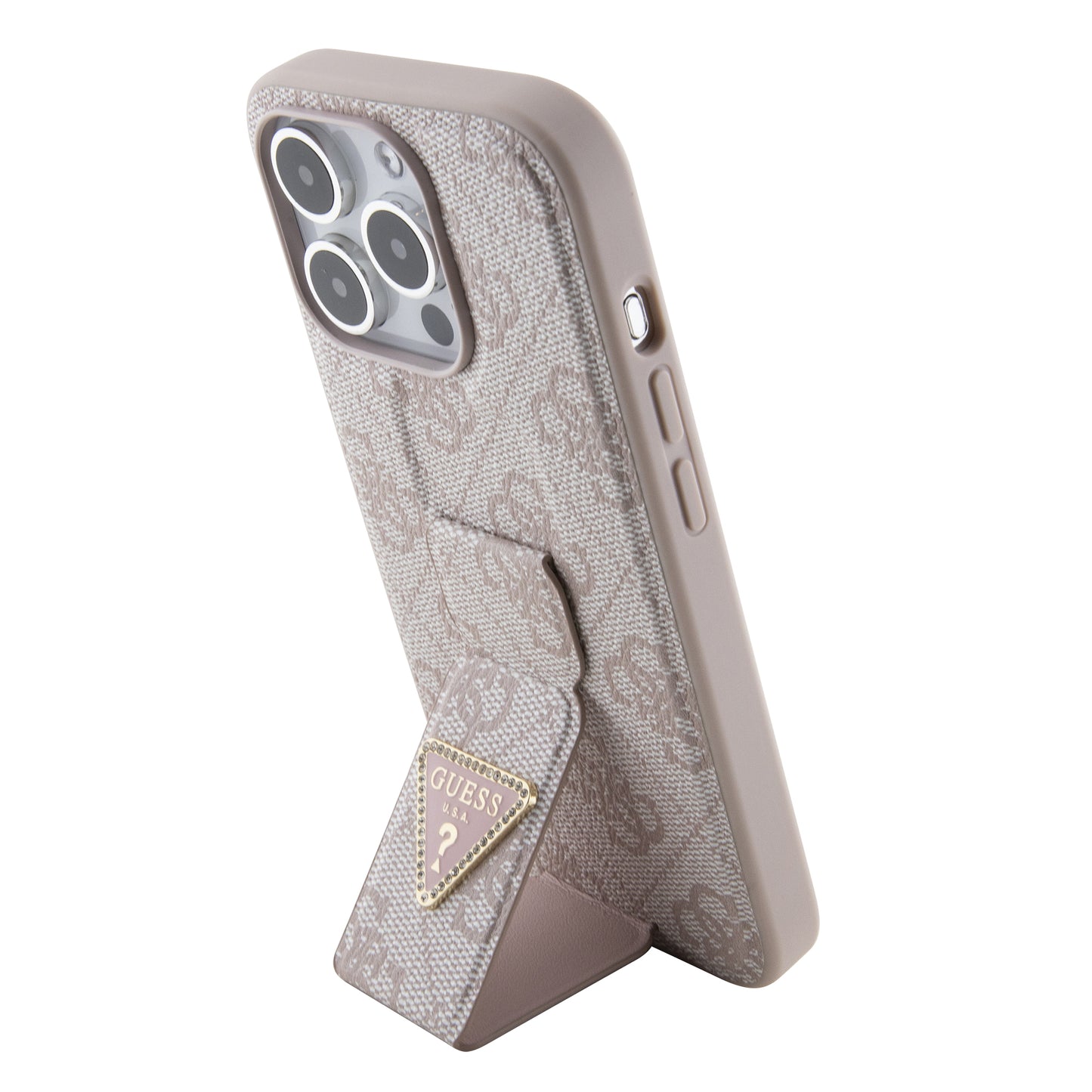 Case Guess 4G Logo Triángulo para iPhone 15 Pro Rosa | Estilo y Protección