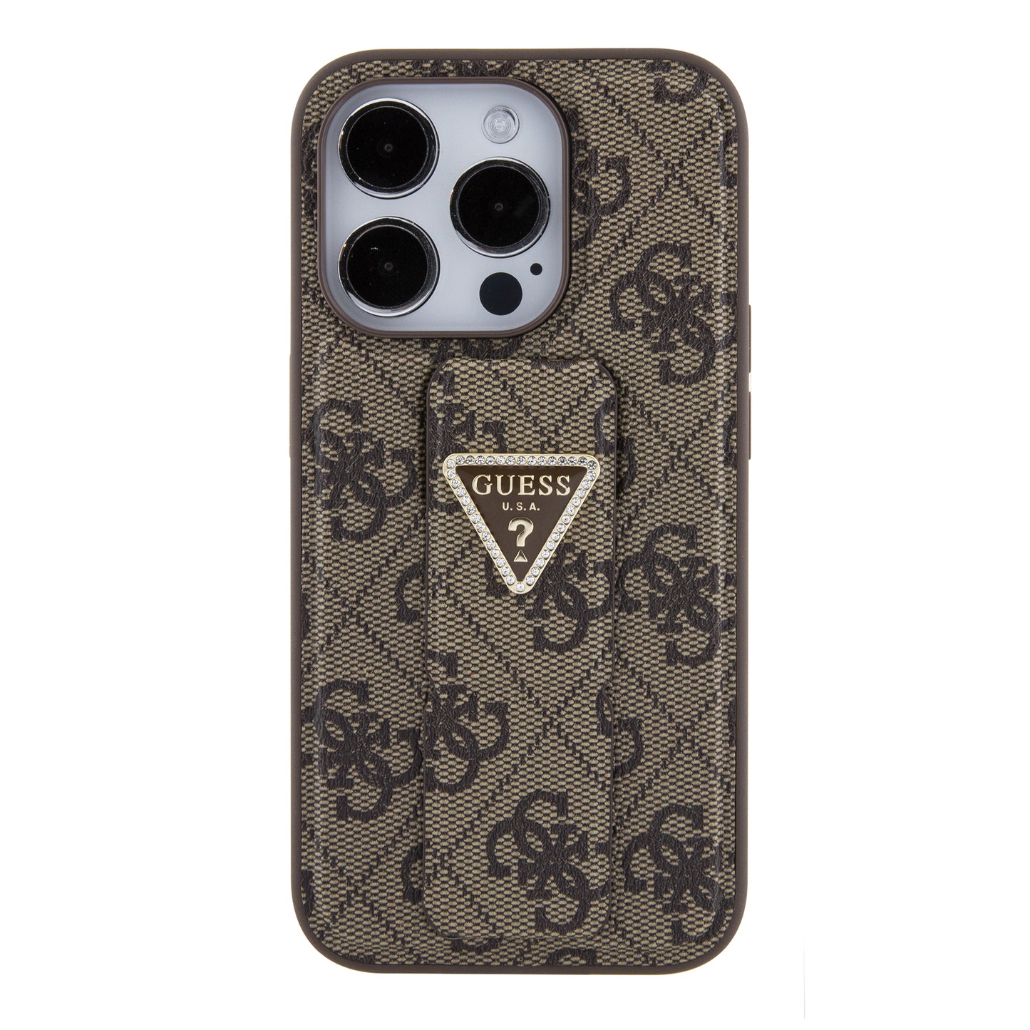 Case Guess 4G Logo Clásico con Stand para iPhone 15 Pro - Estilo y Funcionalidad