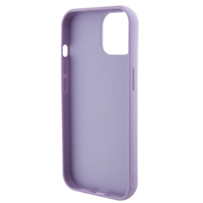 Case Guess Lentejuela Logo Clásico para iPhone 15 - Morado Glamuroso y Elegante