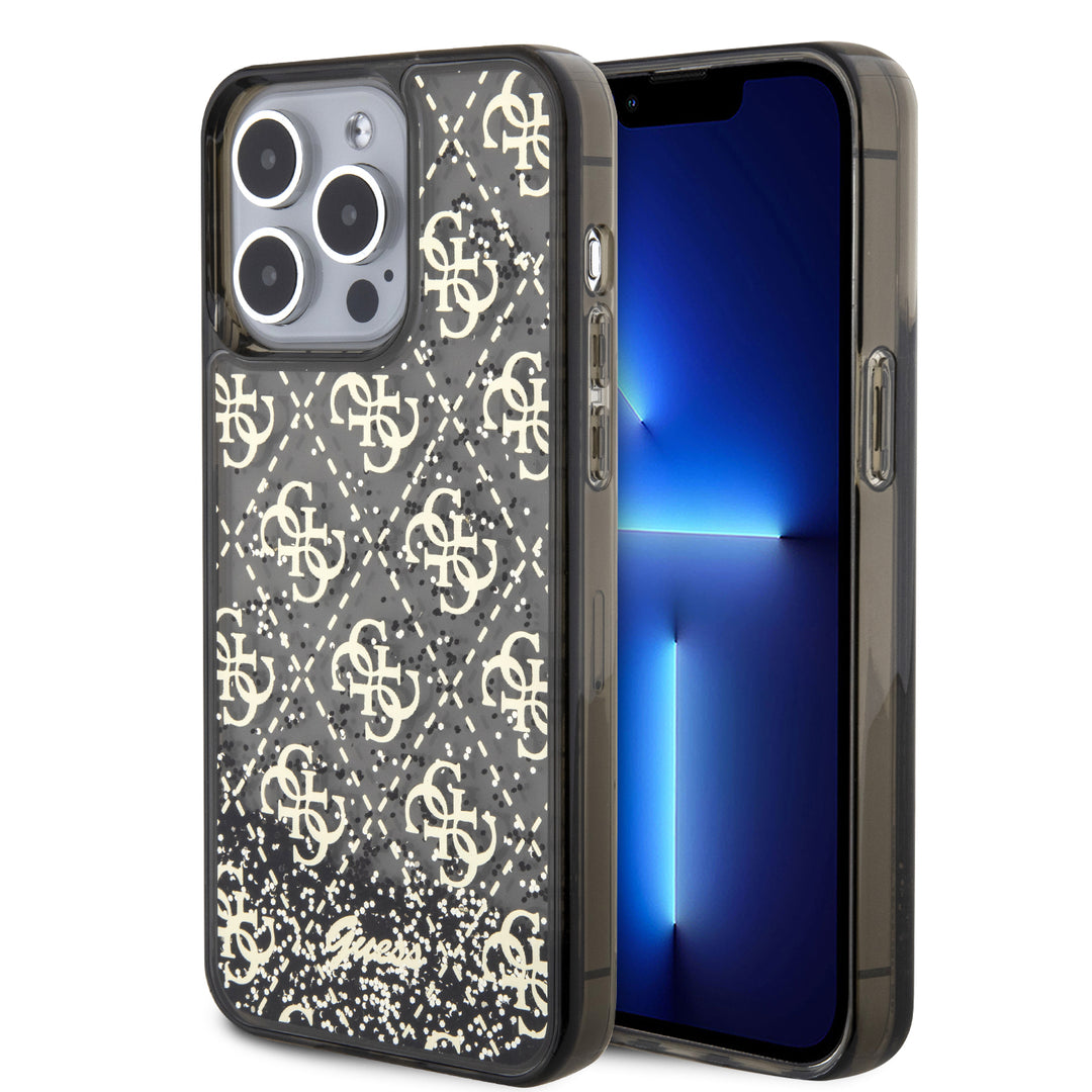 Funda Guess 4G Brillantina para iPhone 15 Pro Max Negro