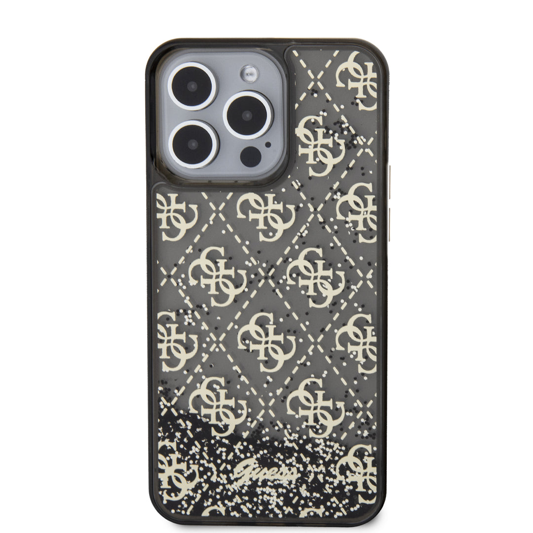 Funda Guess 4G Brillantina para iPhone 15 Pro Max Negro