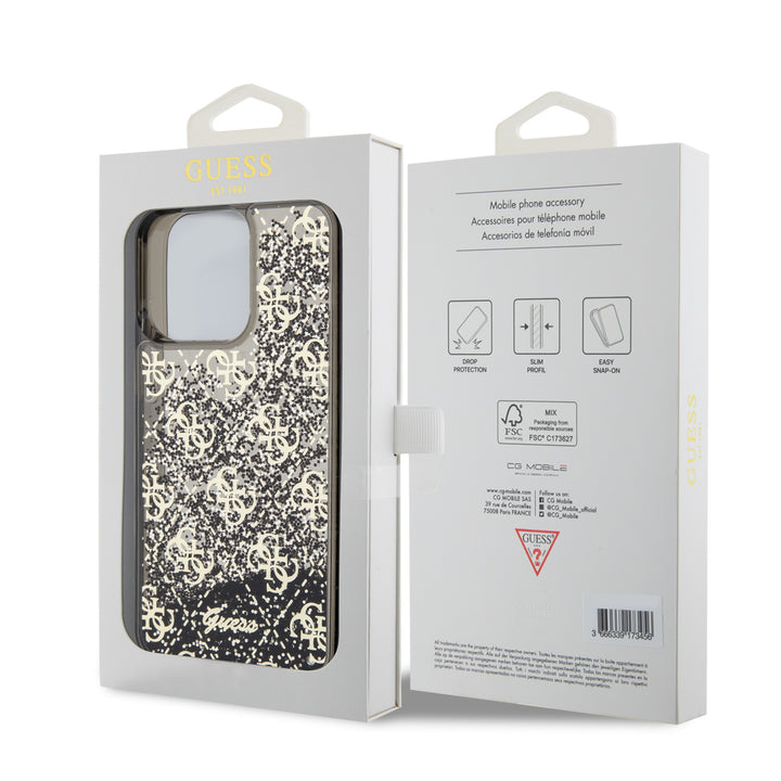Funda Guess 4G Brillantina para iPhone 15 Pro Max Negro