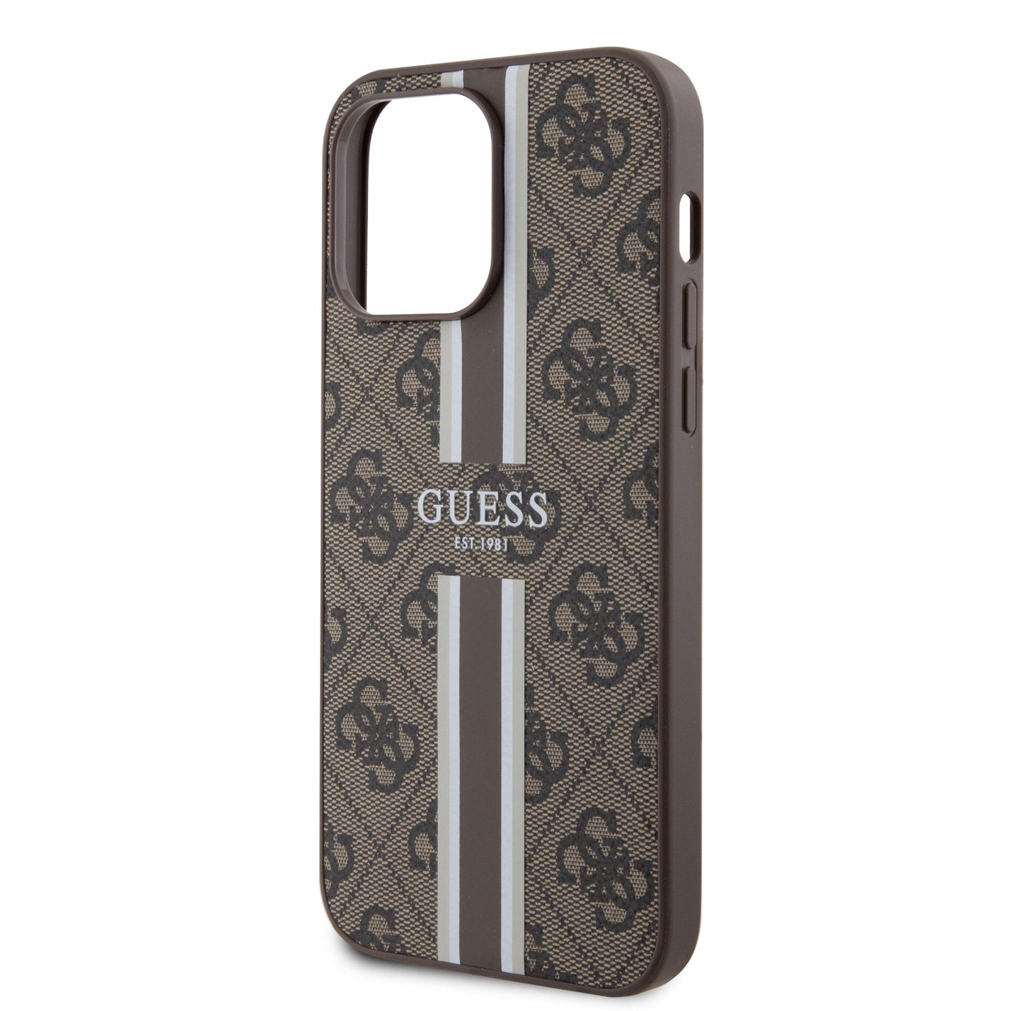 Case Guess 4G Pista para iPhone 15 Pro Max Café | Estilo y Protección Premium