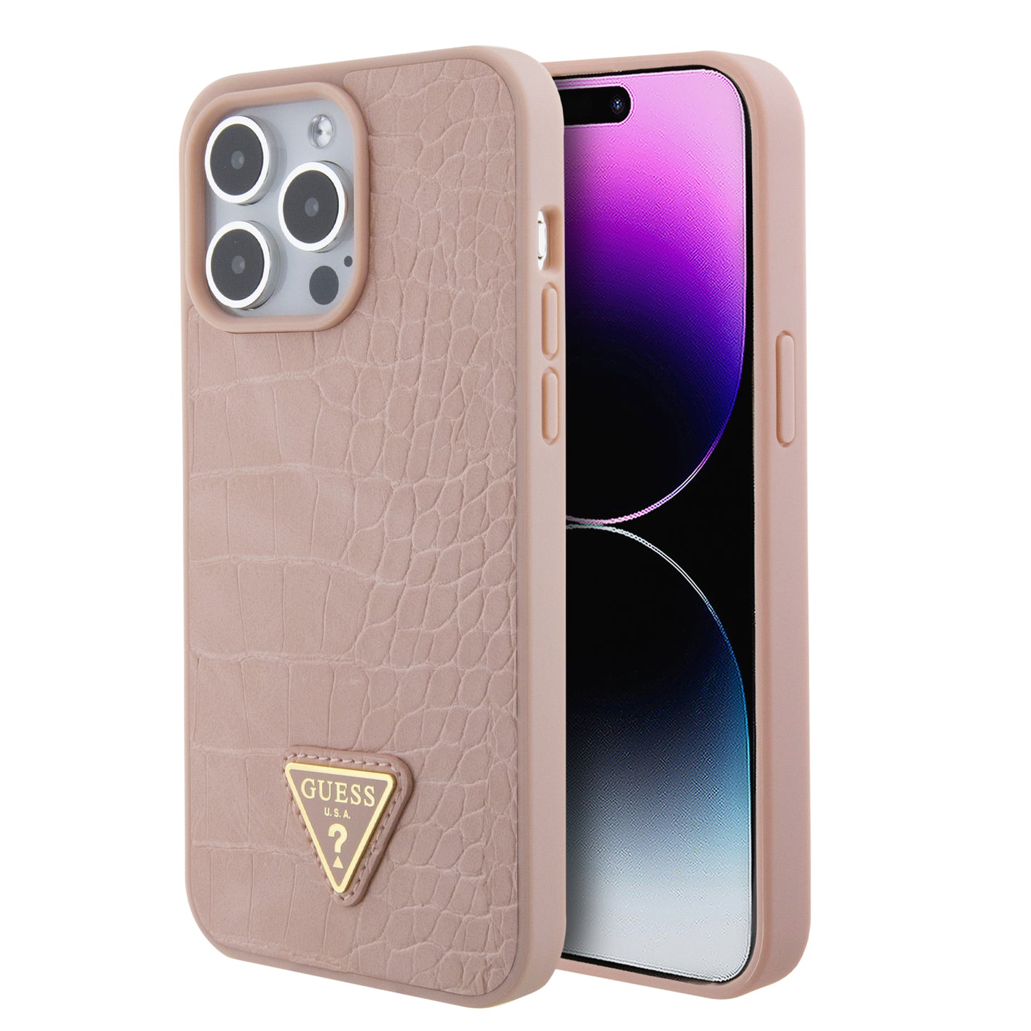 Case Guess Cocodrilo Rosa para iPhone 15 Pro Max | Estilo Elegante y Protección de Lujo