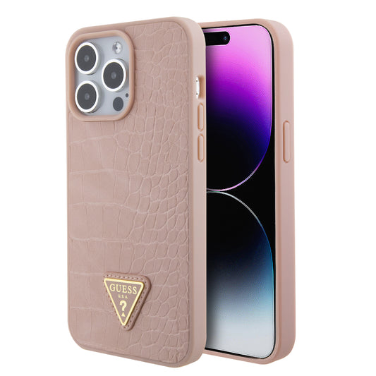 Case Guess Cocodrilo Rosa para iPhone 15 Pro Max | Estilo Elegante y Protección de Lujo