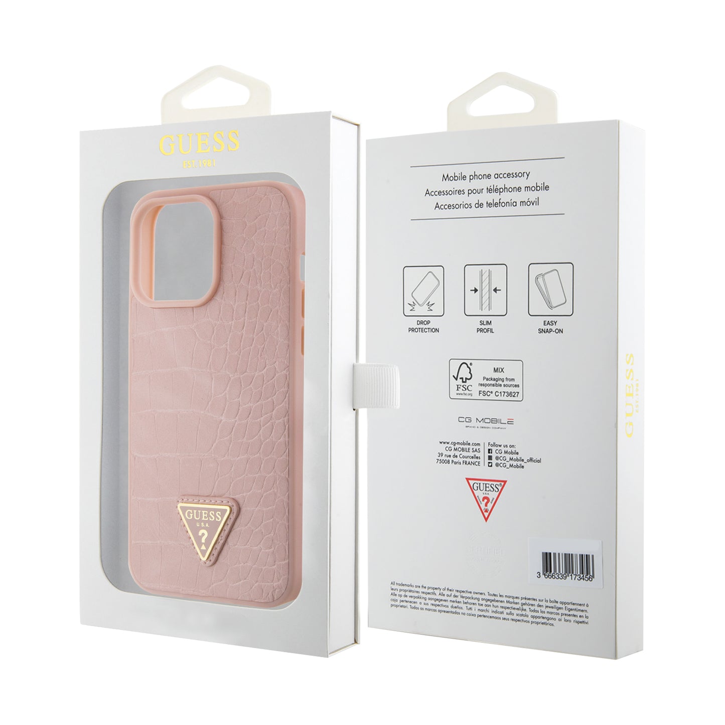 Case Guess Cocodrilo Rosa para iPhone 15 Pro Max | Estilo Elegante y Protección de Lujo