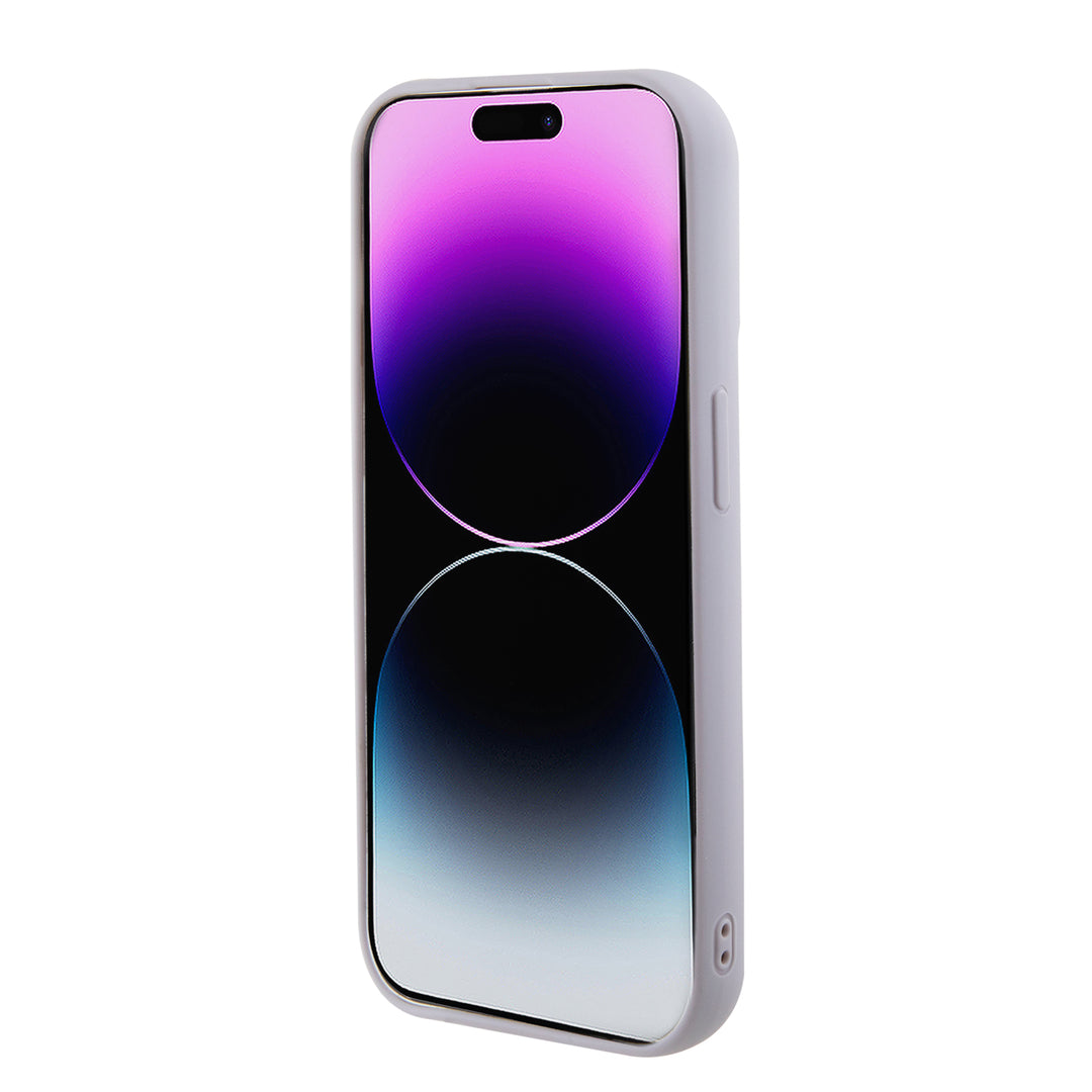Funda Guess Acolchado para iPhone 15 Pro Max - Morado con Logo Clásico
