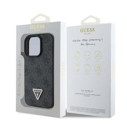 Funda Guess 4G Triángulo MagSafe para iPhone 16 Pro – Negro | Case Original Premium