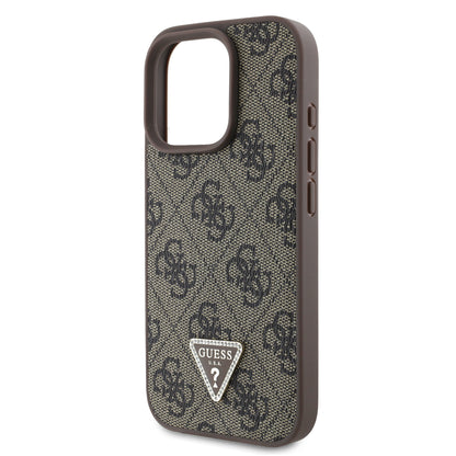 Funda Guess 4G Triángulo MagSafe Café para iPhone 16 Pro | Diseño Premium