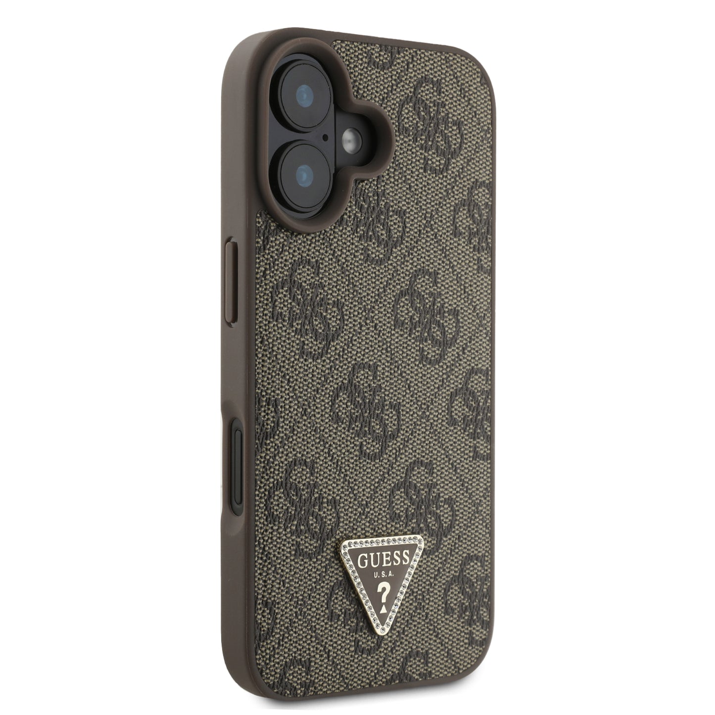 Funda Guess 4G Triángulo MagSafe Café para iPhone 16 | Diseño Premium