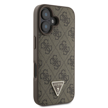 Funda Guess 4G Triángulo MagSafe Café para iPhone 16 | Diseño Premium
