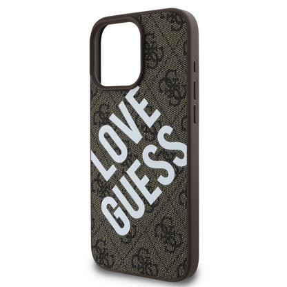 Funda Guess 4G Logo Café para iPhone 16 Pro Max | Diseño Elegante