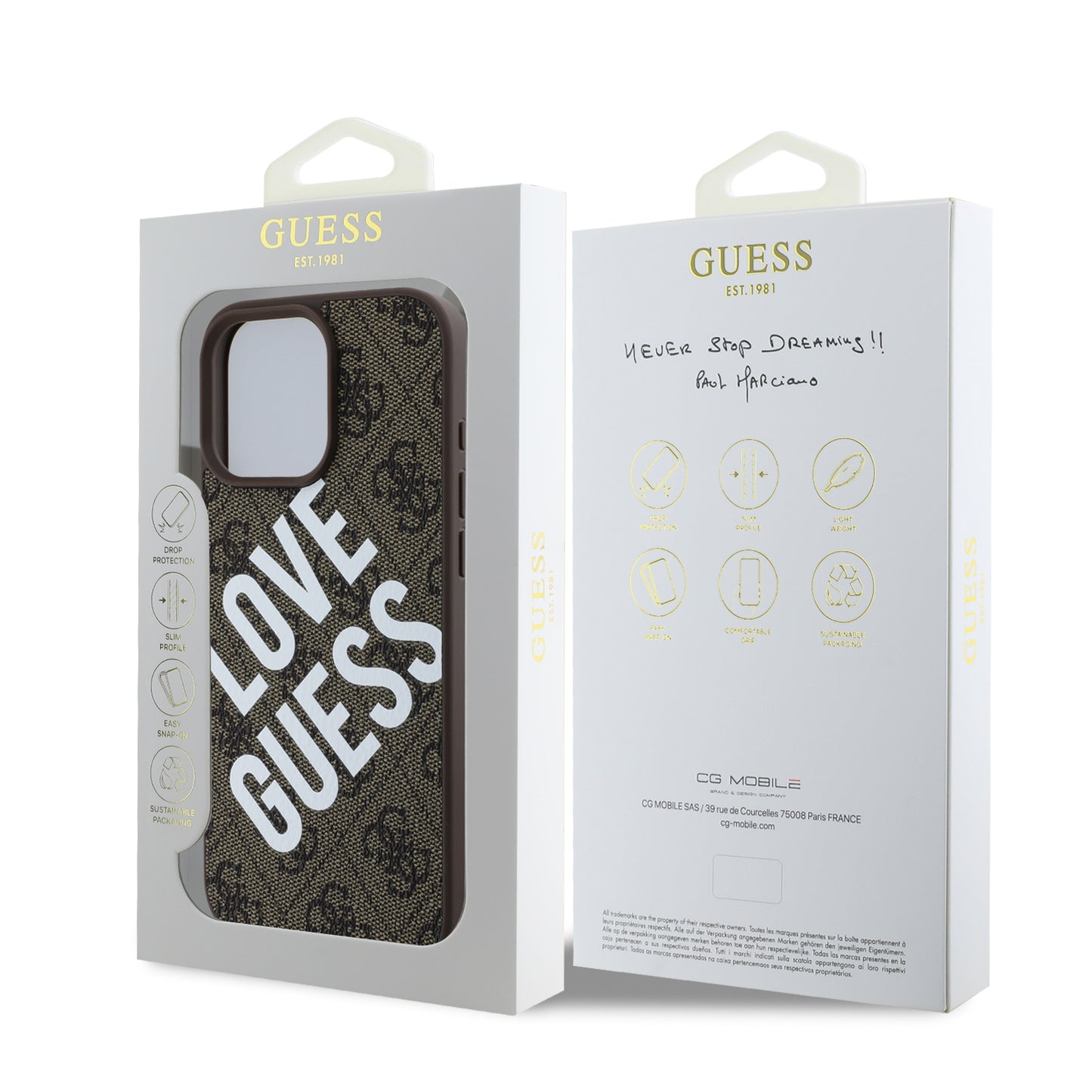 Funda Guess 4G Logo Café para iPhone 16 Pro Max | Diseño Elegante