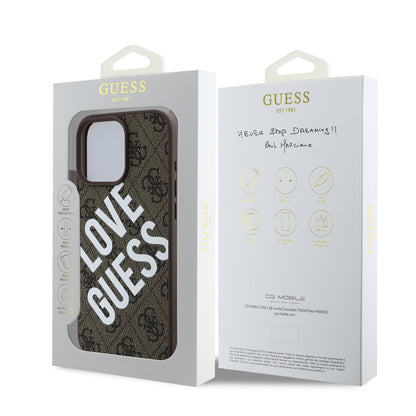 Funda Guess 4G Logo Café para iPhone 16 Pro Max | Diseño Elegante