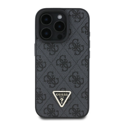 Funda Guess 4G Triángulo Negra para iPhone 16 Pro Max | Diseño Original