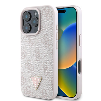 Funda Guess 4G Triángulo Rosa para iPhone 16 Pro Max | Diseño Original