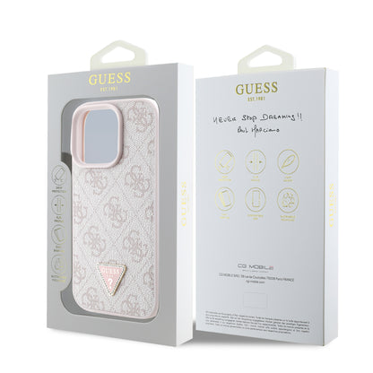 Funda Guess 4G Triángulo Rosa para iPhone 16 Pro Max | Diseño Original