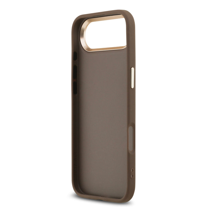 Funda Guess Original iPhone 17 Air Piel Logo 4G Café