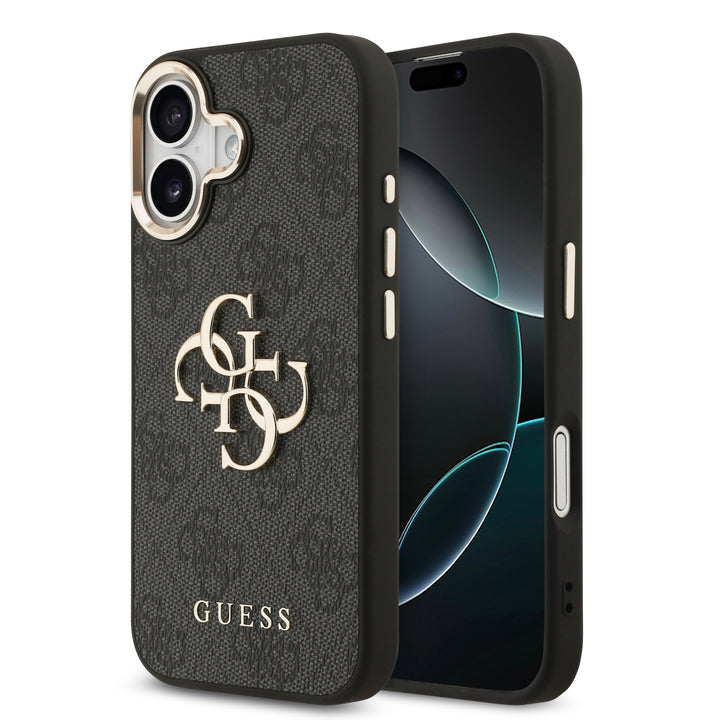 Funda Guess Original iPhone 17 Piel Logo 4G Negra