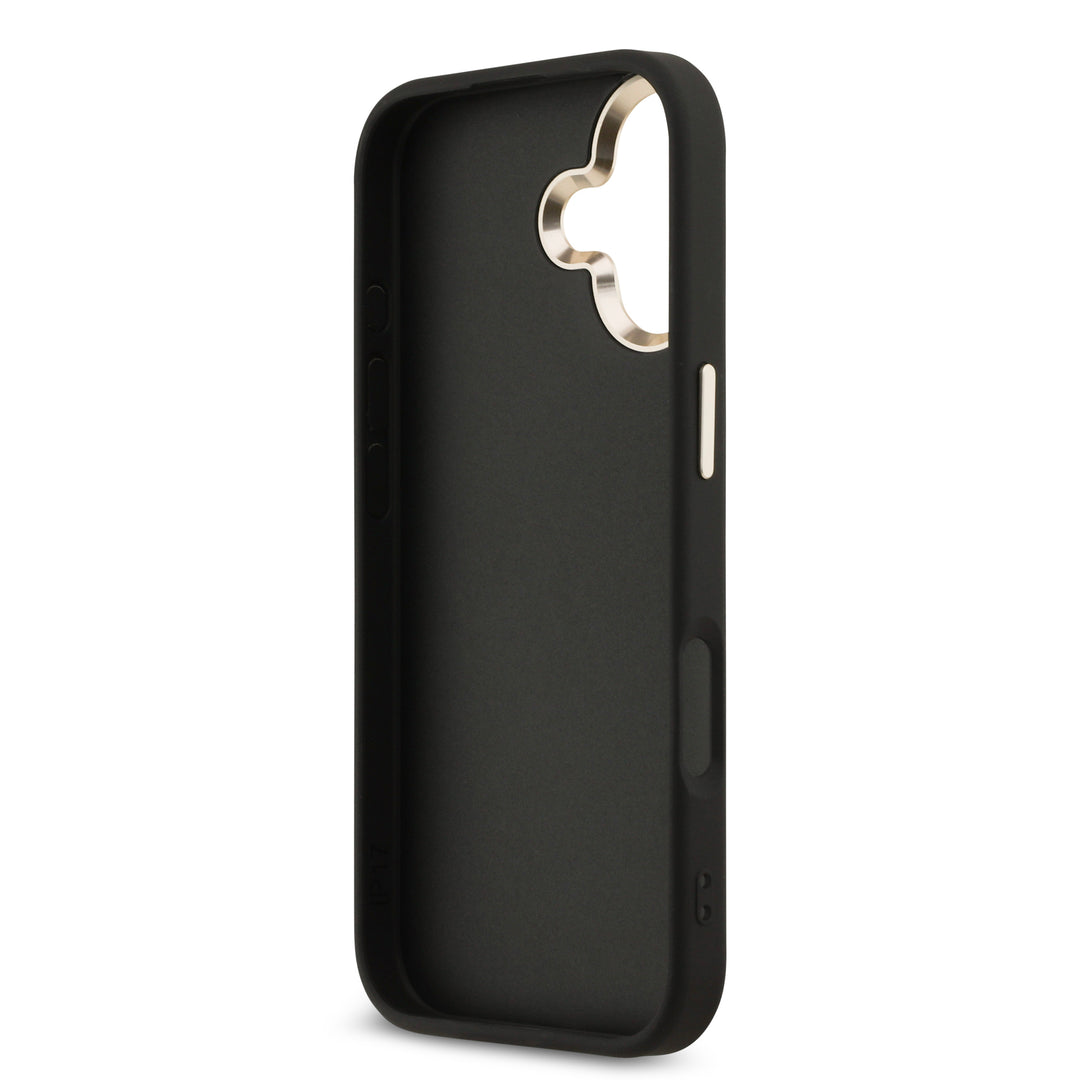 Funda Guess Original iPhone 17 Piel Logo 4G Negra