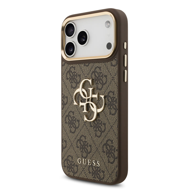 Funda Guess Original iPhone 17/18 Pro Piel Logo 4G Café