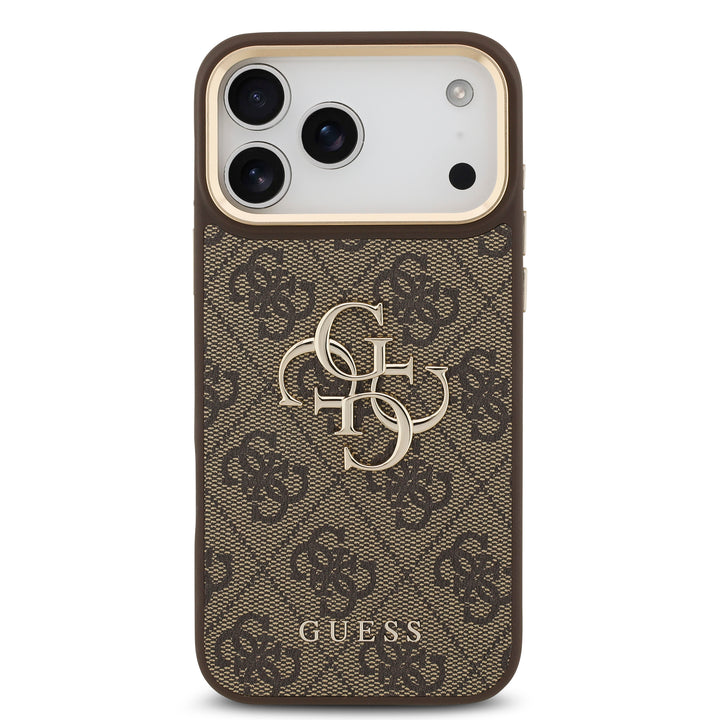 Funda Guess Original iPhone 17/18 Pro Piel Logo 4G Café
