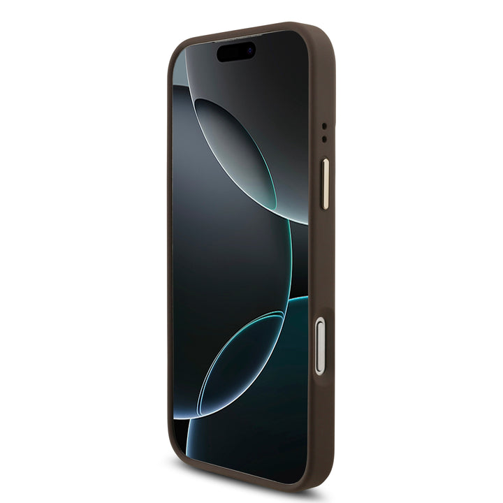 Funda Guess Original iPhone 17/18 Pro Piel Logo 4G Café