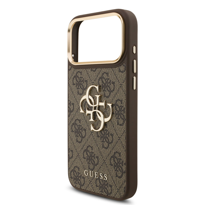 Funda Guess Original iPhone 17/18 Pro Piel Logo 4G Café