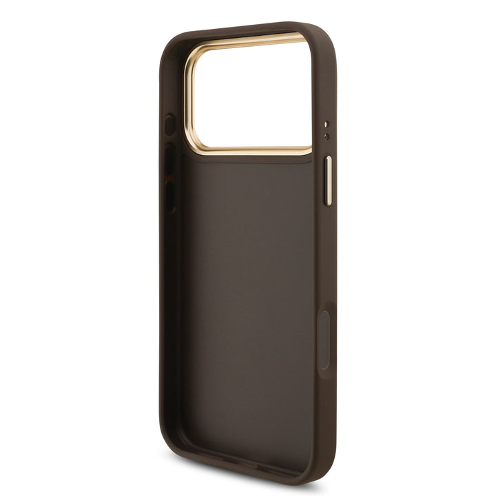 Funda Guess Original iPhone 17/18 Pro Piel Logo 4G Café