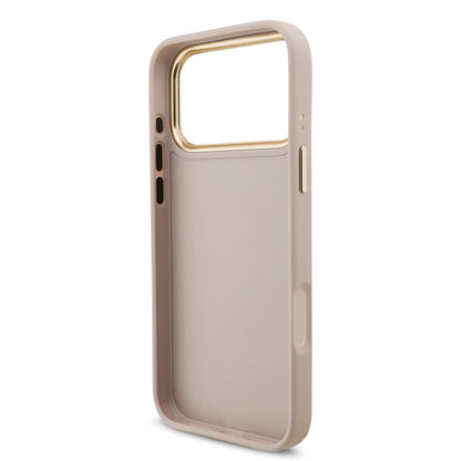 Funda Guess de Piel Rosa con Gran Logotipo 4G Dorado para iPhone 17 Pro | Case Original de Lujo