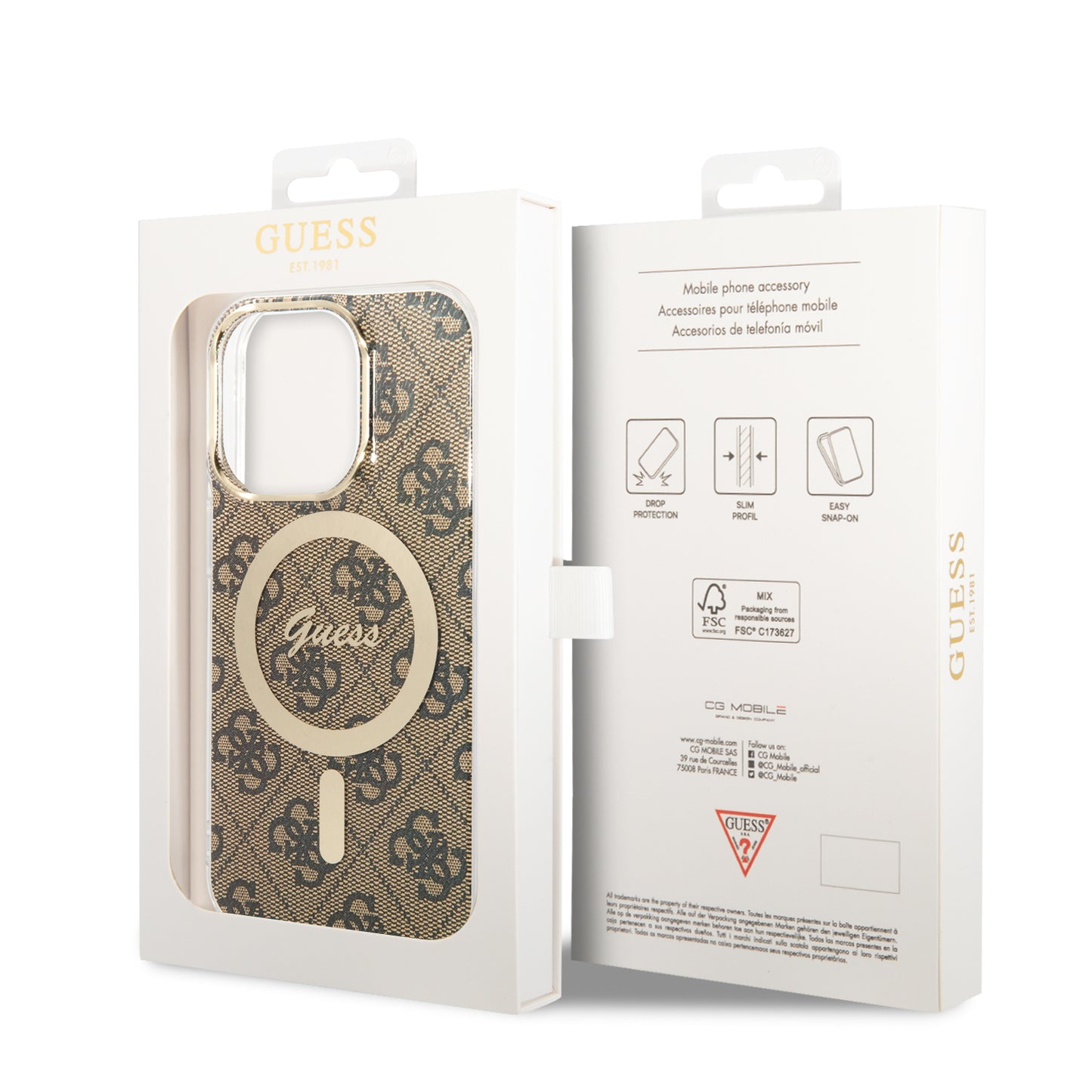 Case Guess 4G MagSafe para iPhone 13 Pro Café - Elegancia y Protección