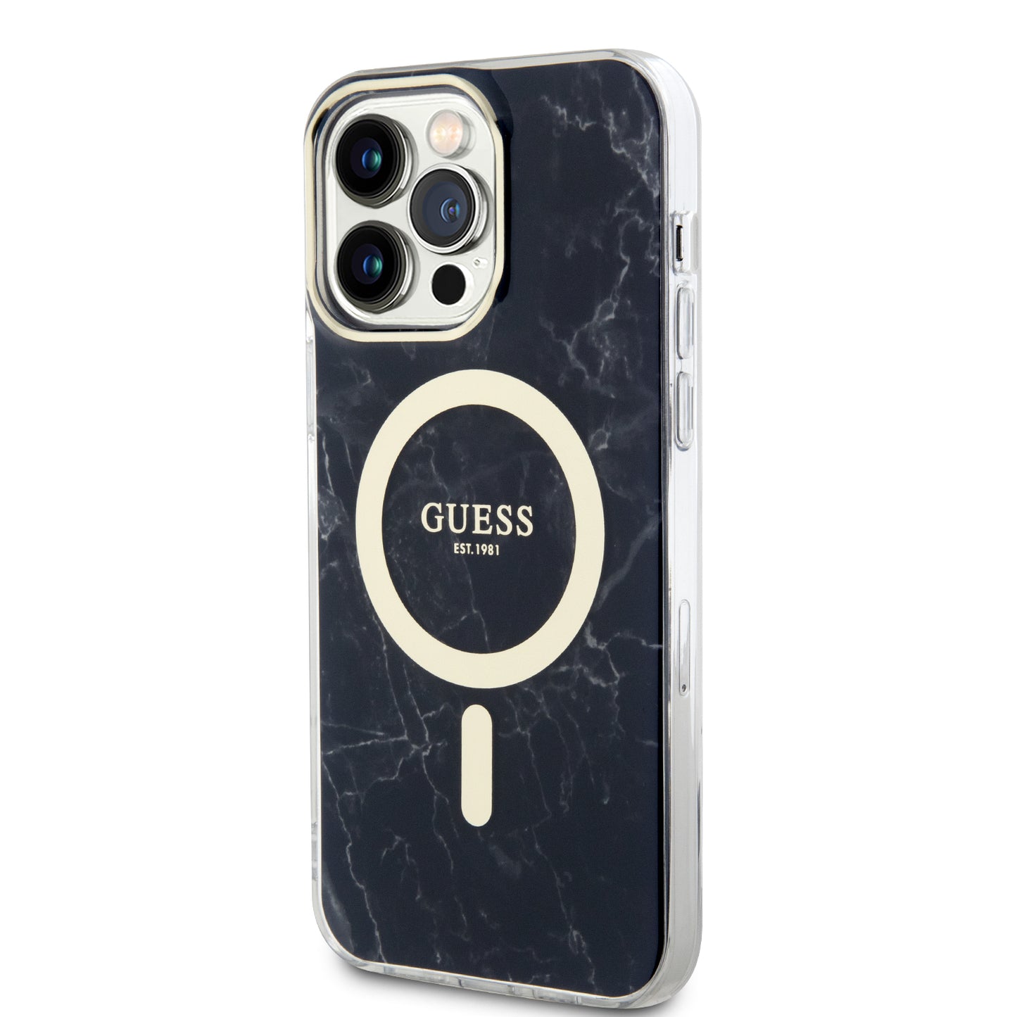 Case Guess Tipo Mármol Negro para iPhone 13 Pro Max - Funda Protectora y Estilizada