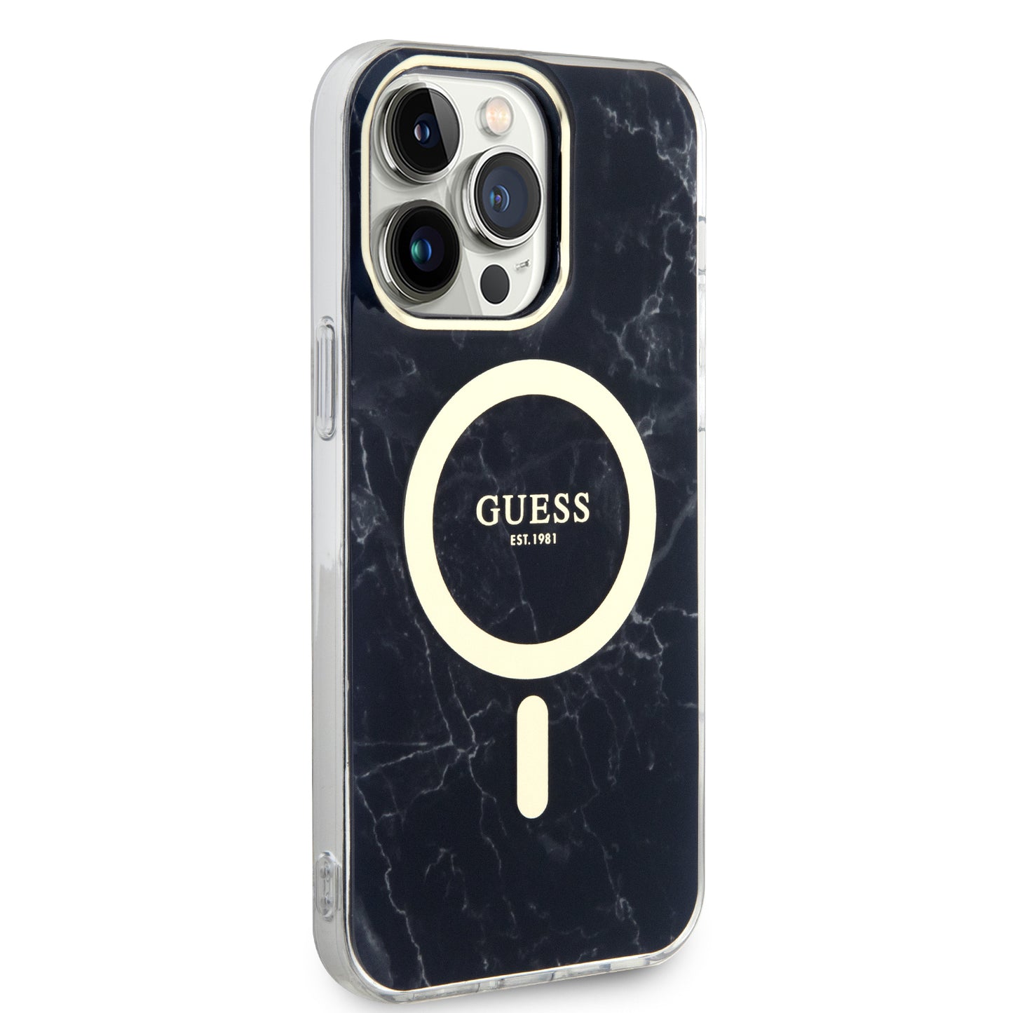 Case Guess Tipo Mármol Negro para iPhone 13 Pro Max - Funda Protectora y Estilizada