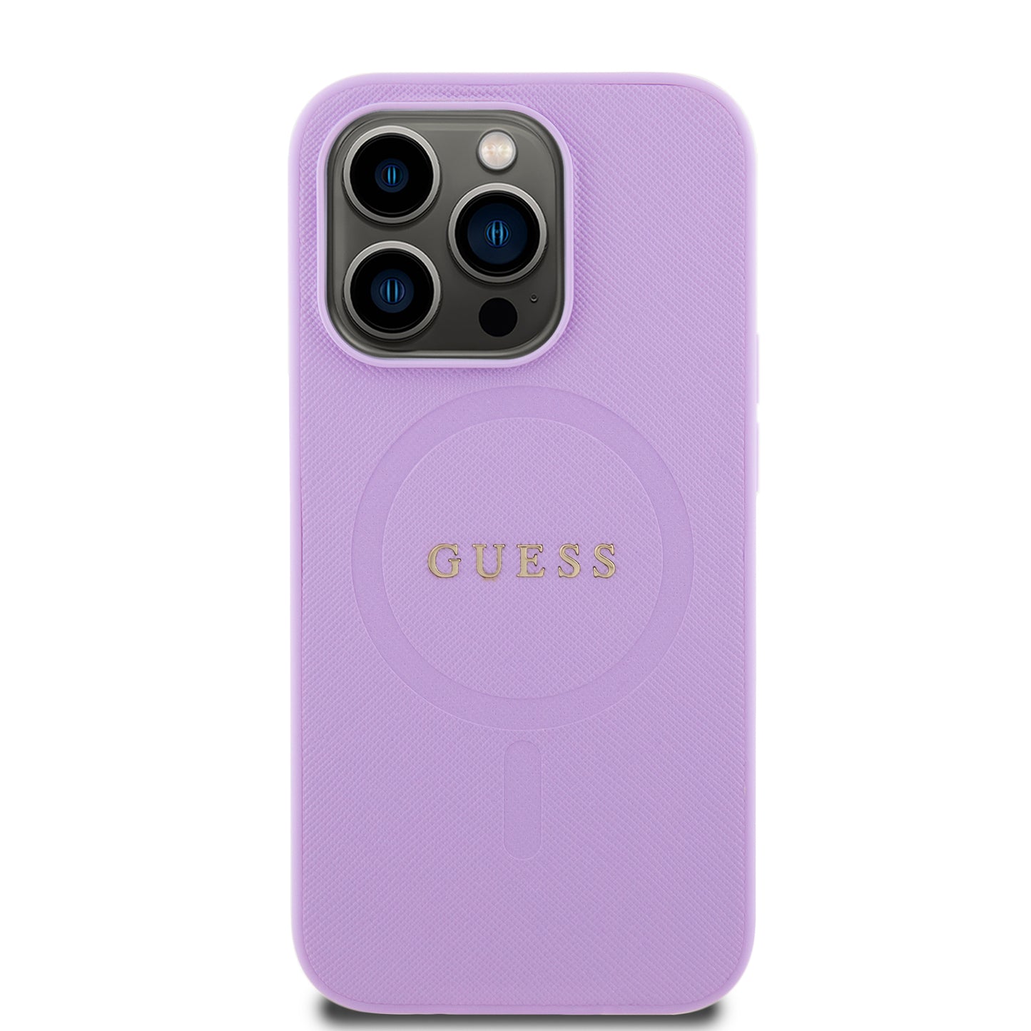 Case Guess Safiano Lila para iPhone 15 Pro | Elegancia y Protección Premium