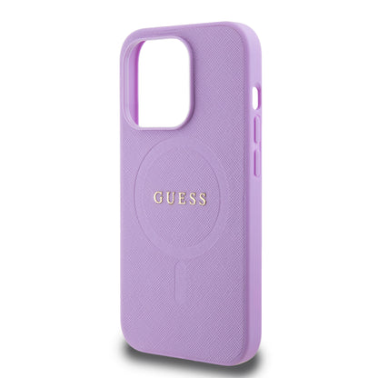 Case Guess Safiano Lila para iPhone 15 Pro | Elegancia y Protección Premium