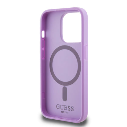 Case Guess Safiano Lila para iPhone 15 Pro | Elegancia y Protección Premium