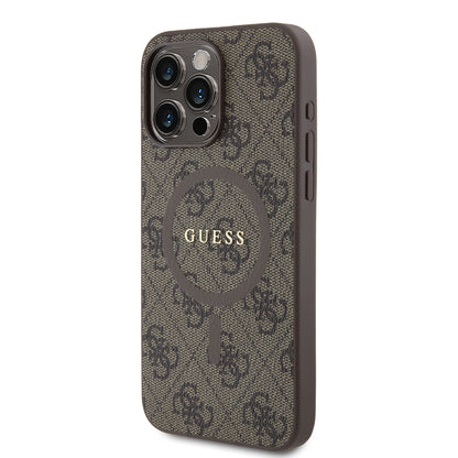 Case Guess 4G Logo Clásico MGSF para iPhone 15 Pro Max - Color Café Elegante