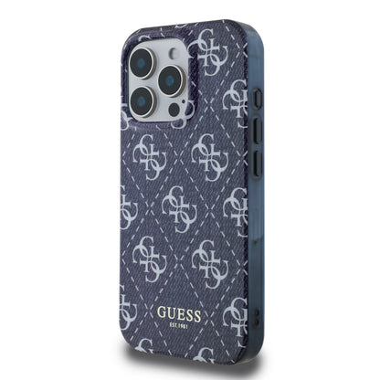 Case Guess MGSF 4G Impreso iPhone 16 Pro Azul - Funda de lujo y protección