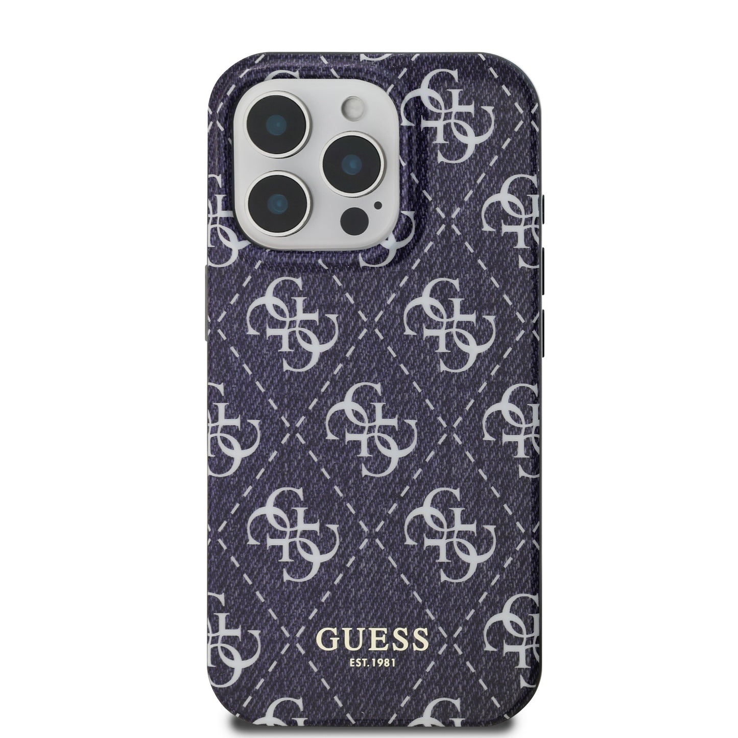 Case Guess MGSF 4G Impreso iPhone 16 Pro Azul - Funda de lujo y protección